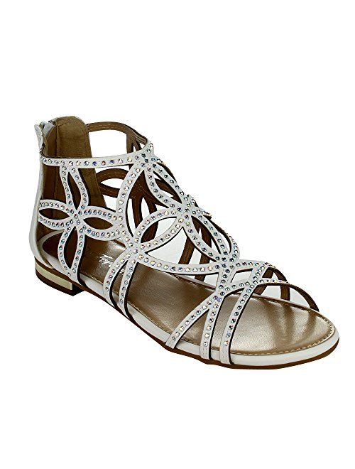 Forever Tory-63 Womens Cut Out Back Zip Flat Sandals