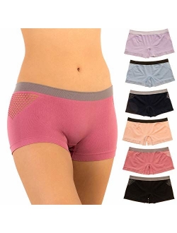 Alyce Ives Intimates Seamless No Show Womens Boyshort, Pack of 6