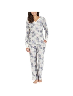 Women's 2 Piece Fleece Pajama Sleepwear Set