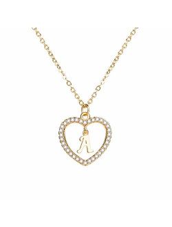 HolyFast Charm Necklace Message Card"One In A Million"Letter A-Z Necklace Initial Necklace Heart Love Necklace CZ Cubic Zirconia Pendant Love Necklace Woman Jewelry