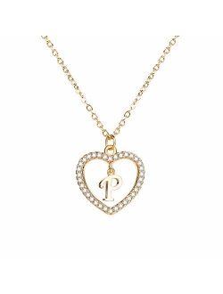 HolyFast Charm Necklace Message Card"One In A Million"Letter A-Z Necklace Initial Necklace Heart Love Necklace CZ Cubic Zirconia Pendant Love Necklace Woman Jewelry