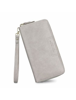 FT Funtor Wristlet Wallets for Women, Ladies PU Vegan Leather Clutch Wallet Zip around Phone Purse Card Holder Organizer