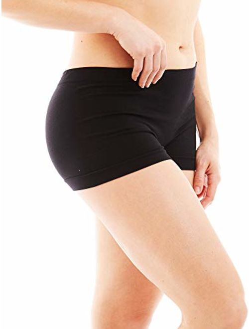 Caramel Cantina 6 Pack Nylon Spandex Plus Size Hipster Boy Short Panties