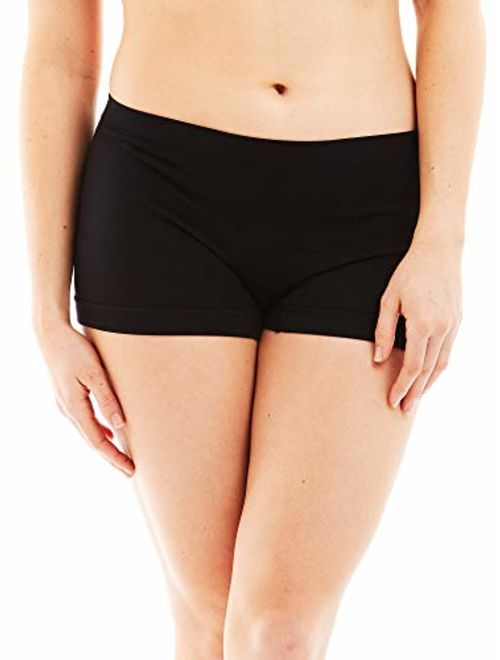 Caramel Cantina 6 Pack Nylon Spandex Plus Size Hipster Boy Short Panties