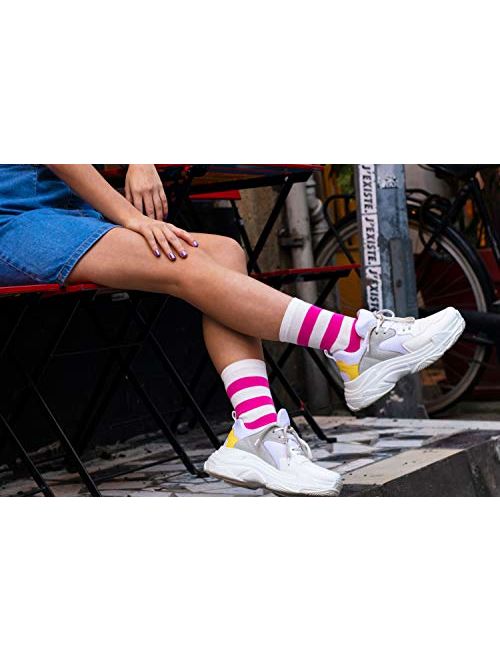 1Sock2Sock Women's Donut Socks Cute Gift Box 3 Pairs Colorful Pattern & Soft Cotton Novelty Crew Sock Fits Shoe Size 6-10