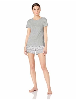 Women's Lightweight Flannel Short and Cotton T-Shirt Sleep Set