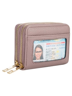 Heaye Card Case Wallet RFID with ID Window Zipper Small