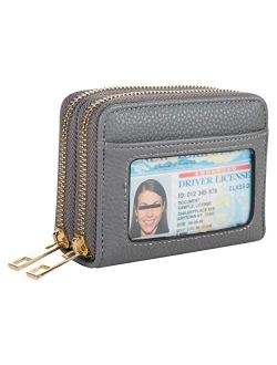 Heaye Card Case Wallet RFID with ID Window Zipper Small