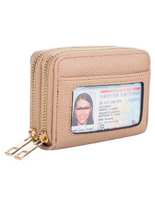 Heaye Card Case Wallet RFID with ID Window Zipper Small