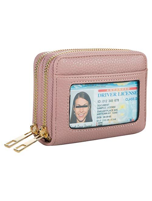 Heaye Card Case Wallet RFID with ID Window Zipper Small