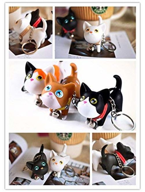 JOYJULY Cat Kitten Keyrings Key Chains for Car Keys Kawaii Adorable Bag Pendant Toy,Gift Idea for Girls, Women and Men