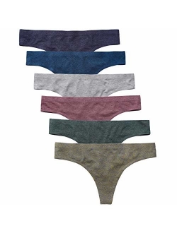 Wealurre Women's Cotton Thong Breathable Panties Low Rise Underwear