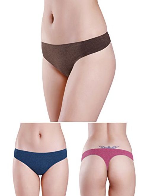 Wealurre Women's Cotton Thong Breathable Panties Low Rise Underwear