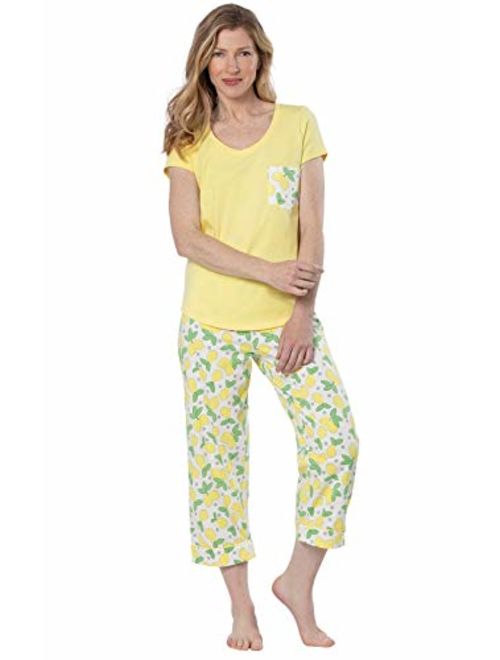 PajamaGram Pajamas for Women Cotton - Womens Capri Pajama Sets