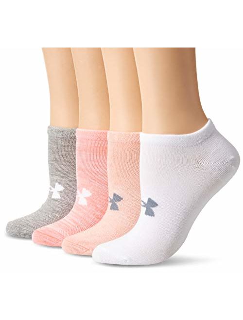 Under Armour Womens Essential No Show Socks 4 Pairs