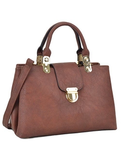 Women Satchel Handbags Top Handle Purse Medium Tote Bag Vegan Leather Shoulder Bag