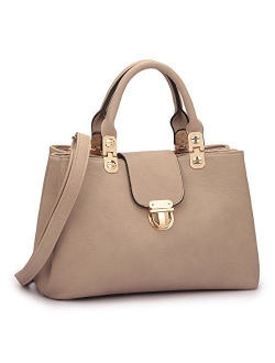 Women Satchel Handbags Top Handle Purse Medium Tote Bag Vegan Leather Shoulder Bag