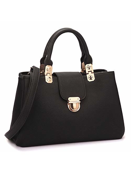 Dasein Women Satchel Handbags Top Handle Purse Medium Tote Bag Vegan Leather Shoulder Bag