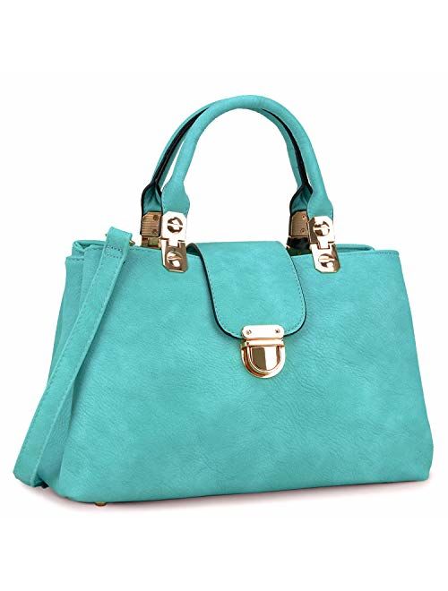 Dasein Women Satchel Handbags Top Handle Purse Medium Tote Bag Vegan Leather Shoulder Bag