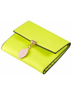 RFID Blocking Wallet Trifold Credit Card Holder with Button for Women