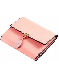 RFID Blocking Wallet Trifold Credit Card Holder with Button for Women