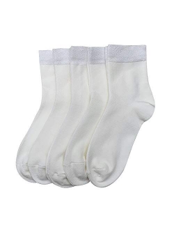 Women Casual Socks Bamboo Thin sock Ankle Breathable Odor Resistant Sock 5 Pairs