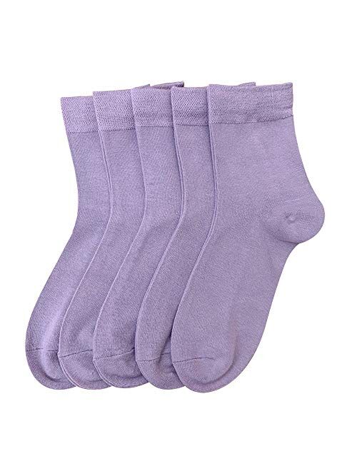 Women Casual Socks Bamboo Thin sock Ankle Breathable Odor Resistant Sock 5 Pairs