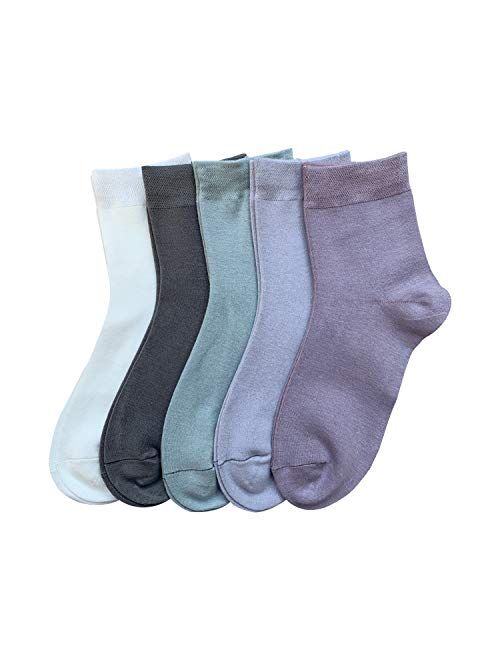 Women Casual Socks Bamboo Thin sock Ankle Breathable Odor Resistant Sock 5 Pairs