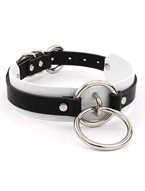 Buy Handmade Womens Double O Ring Faux Leather Choker Collar Online Topofstyle