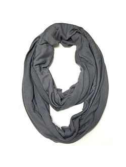 ALLYDREW Soft Lightweight Jersey Knit Solid Color Infinity Scarf Jersey Circle Scarf