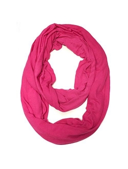 ALLYDREW Soft Lightweight Jersey Knit Solid Color Infinity Scarf Jersey Circle Scarf