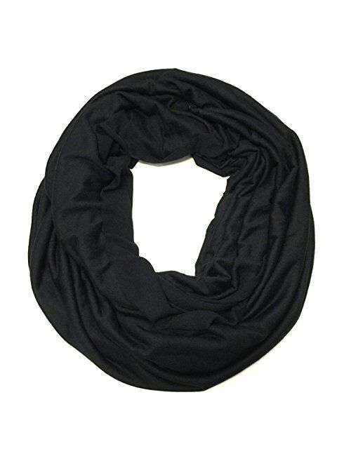 ALLYDREW Soft Lightweight Jersey Knit Solid Color Infinity Scarf Jersey Circle Scarf