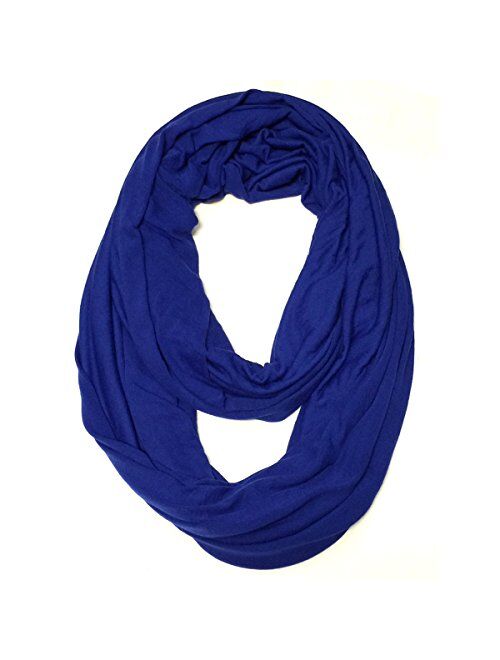 ALLYDREW Soft Lightweight Jersey Knit Solid Color Infinity Scarf Jersey Circle Scarf