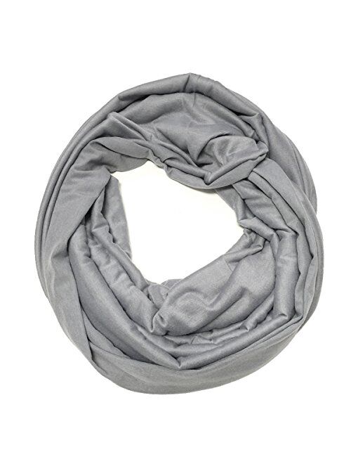 ALLYDREW Soft Lightweight Jersey Knit Solid Color Infinity Scarf Jersey Circle Scarf