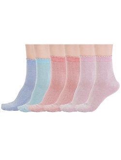 6 or 12 Pair Women's Ultra Thin Cotton Summer Ankle Crew Socks