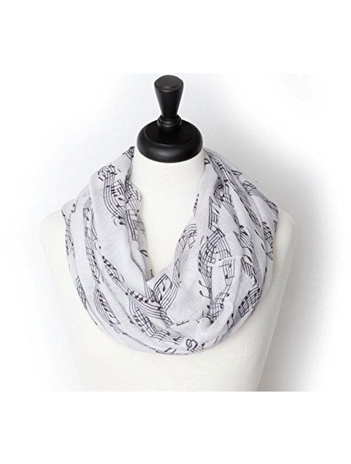 KnitPopShop Music Note Infinity Loop Scarf for Women in the Summer