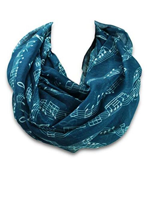 KnitPopShop Music Note Infinity Loop Scarf for Women in the Summer