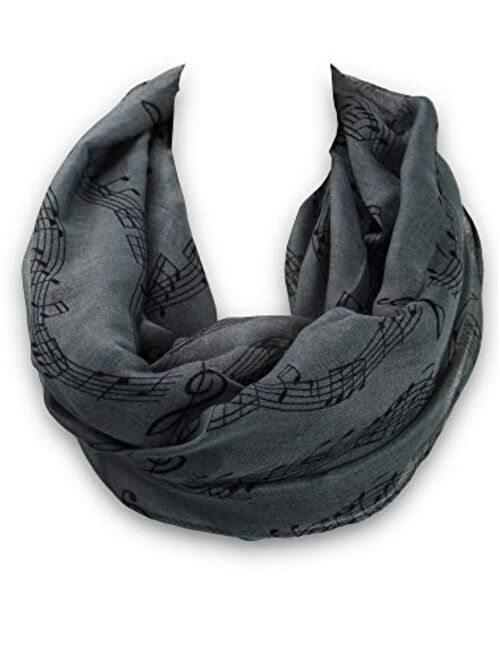 KnitPopShop Music Note Infinity Loop Scarf for Women in the Summer