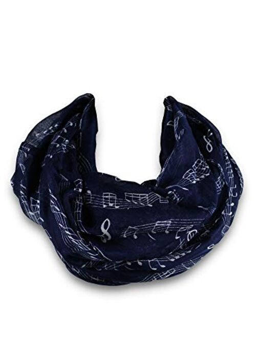 KnitPopShop Music Note Infinity Loop Scarf for Women in the Summer