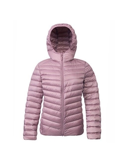 Rokka&Rolla Women's Ultra Lightweight Hooded Packable Puffer Down Jacket