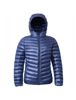 Rokka&Rolla Women's Ultra Lightweight Hooded Packable Puffer Down Jacket