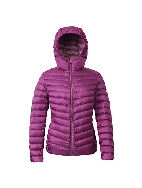 Rokka&Rolla Women's Ultra Lightweight Hooded Packable Puffer Down Jacket