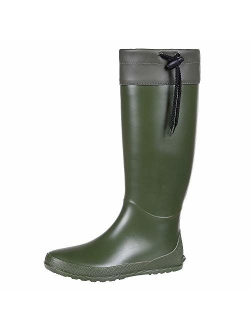 Women's Packable Tall Rain Boots - NOT for Wide Calf - Ultra Lightweight Flat Field Wellies