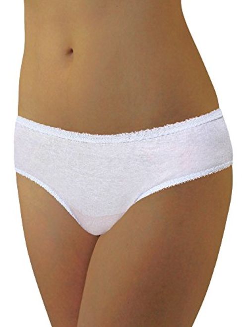 Underworks 20-Pack Womens Disposable 100% Cotton Underwear - for Travel- Hospital Stays- Emergencies