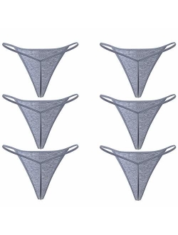 Closecret Cotton G-String, Women Panties Simple Thongs Lightweight Multi-Pack G-String&T-Back