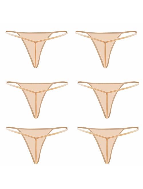 Closecret Cotton G-String, Women Panties Simple Thongs Lightweight Multi-Pack G-String&T-Back