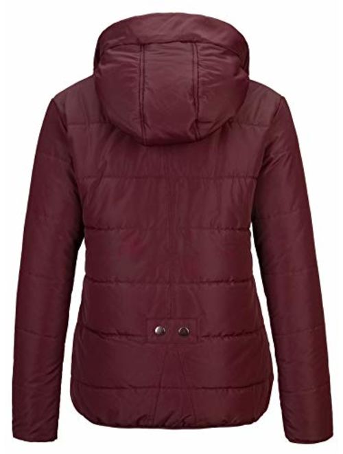 Wantdo Women's Winter Quilted Puffer Padded Cotton Warm Jacket with Hood