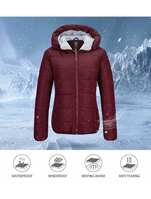 Wantdo Women's Winter Quilted Puffer Padded Cotton Warm Jacket with Hood