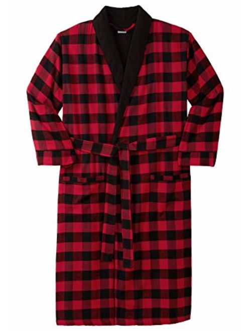 KingSize Men's Big and Tall Jersey-Lined Flannel Robe