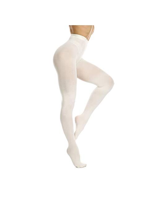 Women's 80 Denier Soft Semi Opaque Solid Color Footed Pantyhose Tights